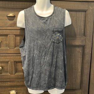 Billabong mens muscle shirt mens summer beach shirt dark grey faded style sz L